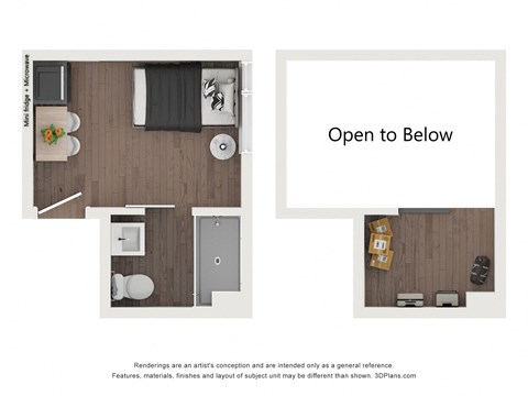 Floor plan for studio, 189 sqft